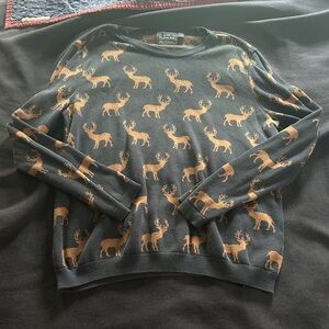 Navy Blue Reindeer Sweater - S